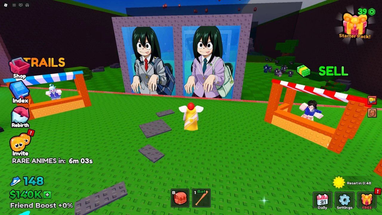 Spot the Fake For Anime base area with character podiums and Cash collection